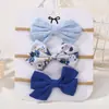 Venda Quente Transfronteiriça Novo Scrunchie Colorido Puro para Crianças com Laço de Tecido Conjunto de Scrunchies Elásticos 5127