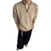 Suéter de punto de moda para hombre, otoño e invierno, color liso, cuello en V versátil, bloques de color, suéter de punto moderno estilo coreano para hombres jóvenes