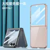 Funda Adecuada para Teléfono Móvil Samsung Z Flip7, Carcasa con Bolsa de Aire de Ventana Grande y Película Integrada, Estilo Creativo Transparente, Funda Protectora Flip7