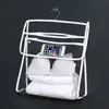 Bolsa colgante para baño, bolsa de almacenamiento transparente impermeable de gran capacidad para ropa, toallas, artículos de tocador, con compartimentos de almacenamiento en capas para separación de seco y húmedo