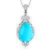 Nuevo Collar Bañado en Plata Espíritu de Hada Inteligente Cristal de Color Sintético Piedra Hibisco Colgante Cadena Clavícula Oro Rosa Regalo