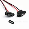 Conector hembra Tipo C Fijo con Tornillo de 180 Grados con Orejas, 2P con Cable, Puerto de Conexión para Dispositivo Portátil de Electrodoméstico Digital 3C