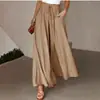 Pantalones de pierna ancha Amazon para mujer 2026 Verano Sueltos de cintura alta con cordón Estilo fino Artístico Versátil Casual Largos Estilo Retro