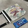 Bolso Bandolera Nuevo Bolso de Viaje Yunnan Bolso de Tela Bolso Bordado Conejo Blanco Animal Vintage Billetera para Monedas de Teléfono Móvil Doble Capa Correa Negra