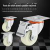 Roda de nylon branca roda universal com freio rodízio direcionável 3/4/5 polegadas Roda de plástico para carrinho industrial fabricante