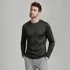 Camiseta Básica de Cuello Alto Medio para Hombre Estilo Primavera y Otoño Transfronterizo, Camiseta Negra de Manga Larga Ajustada, Capa Interior Fina de Forro Polar para Fitness y Deportes