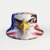 Padrão de Águia Transfronteiriça Novo Chapéu de Pescador Bandeira Americana Águia Calva Chapéu de Bacia Chapéu Masculino para Proteção Solar ao Ar Livre
