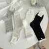 2026 Meias Empilhadas Sem Costura de Algodão Puro Primavera/Verão Estilo Japonês Malha Respirável Botão de Renda Meia de Cano Médio Feminina