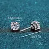 Pendientes de Plata 925 Chapada con Circonita de 6 mm Joyería Transfronteriza Pendientes Más Vendidos en Europa y América Pendientes de Cobre con Cuatro Garras Microincrustados Pendientes