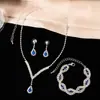 Nuevo Estilo Ins Transfronterizo Lujo Accesible Cadena de Garra de Cristal Super Brillante Collar Pulsera de Celebración de Banquete para Mujer Set Completo de Joyería de Diamantes
