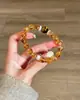 Pulsera de Cristal Amarillo Atrae-Fortuna para Mujeres, Cristal Fino Brillante, Cristal de Cabello Dorado, Optimizada para Riqueza y Prosperidad, Pulsera para Mujer