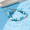 Europa y Estados Unidos transfronterizos súper ventas pulsera de viento marino concha de color collar hecho a mano pulsera pulsera de grava natural al por mayor