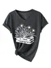 Amazon eBay sitio independiente casual de moda personalizado para mujer camiseta floral de cuello en V de manga corta, en stock de comercio exterior