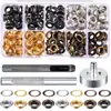 Ilhós Embalados Transfronteiriços, Diâmetro Interno 4-20mm, Jogo de Ilhós em 4 Cores Misturadas com Ferramentas de Reparo e Instalação de Lona