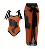 Traje de Baño de una Pieza Moda Verano 2026 Nuevo Comercio Exterior Sexy Estampado de Atar Retro Vestido de Playa Bikini de una Pieza