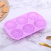 Molde de silicona de grado alimenticio para seis pasteles con diseño floral, herramientas para hornear de bricolaje para el hogar, molde de silicona para hielo