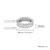 Anillo de Personalidad Rectangular de Zirconia de Fila Única Europeo y Americano Anillo de Hombre Atmosférico de Zirconia con Forma de Huevo de Diamante Blanco Europeo y Americano