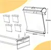 Etiquetas de Precio para Estanterías de Supermercado de PVC, Tiras de Precio, Etiquetas de Producto, Etiquetas de Precio con Gancho Doble para Productos de Tienda de Conveniencia, Etiquetas de Precio