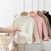 Suéter Pulóver para Niñas Todo en Uno Terciopelo Invierno 2025 Nuevo Suéter para Niños Forro Polar Suéter para Bebé Niña Cuello de Encaje Engrosado