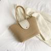 Nuevo bolso tejido, bolso de hombro, bolso sencillo, bolso de paja, bolso de mano informal de cuerda de algodón para vacaciones en la playa.