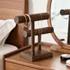 Soporte de Pulsera de Dos Niveles de Madera Maciza Estante para Joyería Colgante de Reloj Pulsera Collar Colgador de Adornos