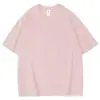 Verão 2026 300g Algodão Puro Peso Pesado Manga Curta Respirável Gola Redonda Manga Meia Cor Sólida Roupa Infantil Camiseta para Meninos e Meninas, Crianças Médias e Grandes