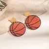 Pendientes Deportivos de Moda con Personalidad de Estilo Nuevo Transfronterizos, Pendientes de Baloncesto Mini de Alta Gama a la Moda
