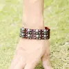 Joias Populares Europeias e Americanas Mais Vendidas para Comércio Exterior Pulseira de Couro Genuíno Pulseira Punk Pulseira de Couro com Caveira de Liga
