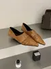 Zapatos Planos de Tacón Bajo con Punta Aguda Estilo Francés Otoño 2026, Zapatos de Mujer Elegantes y Versátiles con Apariencia de Tacón Alto