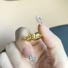 Novo Estilo Chinês Artesanato Antigo em Ouro, Anel Fique Rico Imediatamente, Design de Nicho de Alta Qualidade, Cavalo do Zodíaco, Anel do Ano Animal para Mulheres