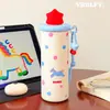 Taza de Agua Ins Modelo Nuevo 316, Taza Térmica de Acero Inoxidable de Aspecto Elegante, Gran Capacidad, Taza Portátil con Popote para Estudiantes