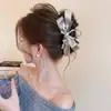 Pinza para el pelo con lazo de malla para mujer, Pinza de alta gama 2026 estilo nuevo para cabello grueso, Pinza de tiburón para la parte posterior de la cabeza, Accesorio para el pelo de verano
