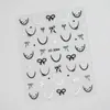 Pegatinas para uñas con lunares, moños, cintas de ballet dulces y geniales en blanco y negro, accesorios de pegatinas para uñas con forma de mariposa y corazón