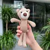 Chaveiro de pelúcia Urso de Pelúcia pingente de boneca urso conjunto de três peças cachecol boneca urso urso palito atacado