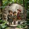 Ornaments Criativos de Natal para Pendurar em Estoque Artesanato em Madeira Placa Redonda para Porta Série de Pendentes de Madeira Pingentes Decorativos