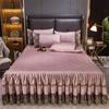 Faldón de cama acolchado grueso de estilo europeo de una pieza 1.8m cubrecama estilo princesa encaje sábana 1.5 m cama cubierta de cama antideslizante