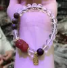 Diseño original cristal blanco natural con madera de incienso verde inan pulsera texto juego sur ágata roja pulsera verde madre