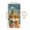 Nova capa de porta verde monstro Grinch transfronteiriça tecido de fundo decoração de atmosfera cortina de porta de Natal pano para pendurar bandeira de capa de porta
