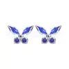 Brincos de Liga de Titânio F136 com Borboleta Incrustada de Zircônia Unhas Labiais Rosca Interna Piercing de Titânio G23 Joias para Piercing Unhas de Osso da Cabeça Orelha