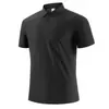 Camiseta de Manga Corta para Hombre Verano 2025 Nueva Camiseta Polo de Negocios Delgada Sin Marcas de Seda de Hielo para Hombre Top