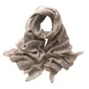 Bufanda de punto de cachemira suave y versátil de color liso, unisex, cálida y resistente al frío, con diseño calado, estilo largo, moderna y fácil de combinar
