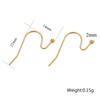 Gancho para la oreja de acero inoxidable con resorte de cuentas, gancho para la oreja, pendientes, accesorios de joyería DIY, gancho para joyería, accesorios chapados en oro real