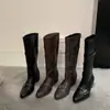 Botas de moda de diseño único, a media pantorrilla, de punta, que realzan la altura para mujeres petite, botines, botas altas, botas de mujer, no hasta la rodilla