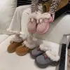 Chinelos de pelúcia de algodão para casa para o inverno, chinelos fofinhos e fofos para mulheres, chinelos pós-parto, novo estilo com sola grossa, quentes, com um laço