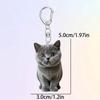 Acrílico preto e branco smoking gato chaveiro dupla face design pet chaveiro ornamento, adequado para mochila