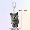 Chaveiro Gato Tuxedo Preto e Branco em Acrílico com Design Dupla Face, Ornamento de Chaveiro para Pets, Adequado para Mochilas