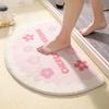 Alfombra de cachemira semicircular con diseño de pequeñas flores frescas para baño, alfombrilla para inodoro, alfombrilla para puerta de entrada, alfombrilla antideslizante para dormitorio