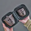 Conjunto de Chá Presente Conjunto de Chá Portátil para Viagem Zisha Vidro Copo Rápido Copo de Justiça Uma Panela Seis Copos Separação de Água e Chá Conjunto Completo