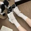 Calzado formal a juego preferido para mujer, zapatos de tacón cuadrado Mary Janes con tacón grueso 2026, ambiente exquisito de cadena y lazo