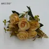 Buquê de Rosas Artificiais com 6 Cabeças para Decoração de Casamento, Arranjo de Parede de Flores, Cabeças de Flores de Rosa de Outono Vintage, Materiais para Arranjo de Flores